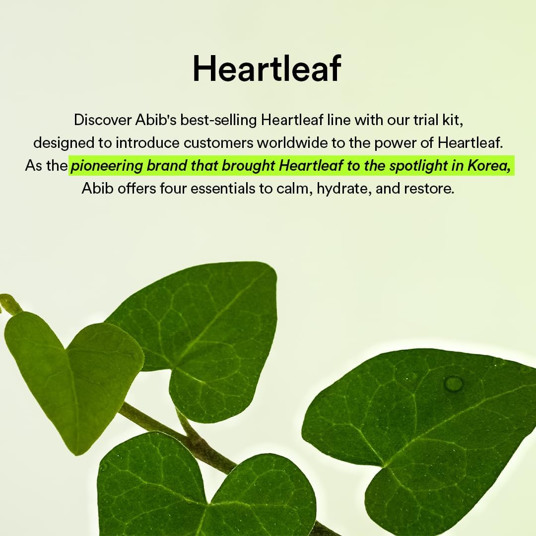 ABIB Heartleaf Calming Trial Kit (Foam 30ml+Toner 30ml+Serum 15ml+Crema 20ml)