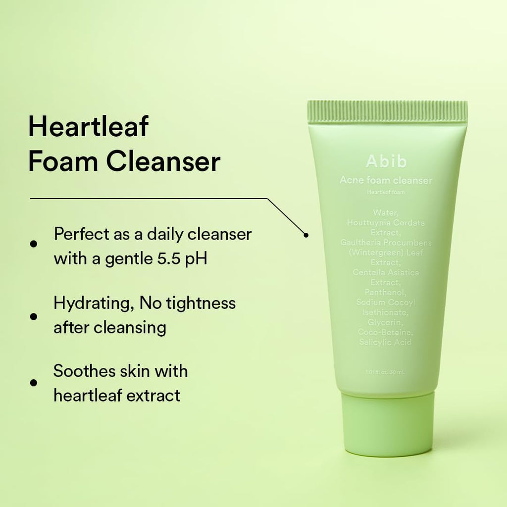 ABIB Heartleaf Calming Trial Kit (Foam 30ml+Toner 30ml+Serum 15ml+Crema 20ml)