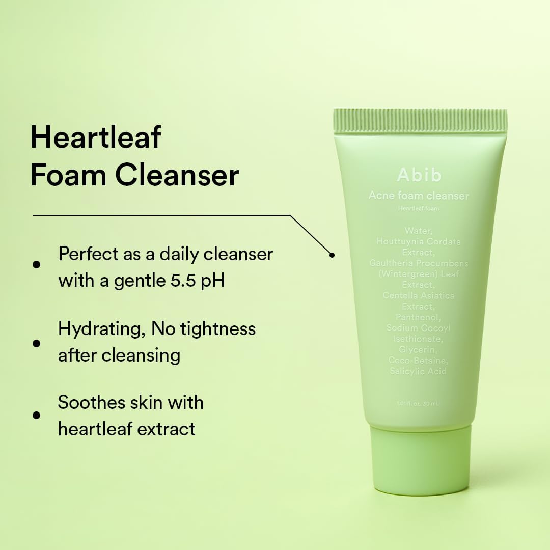 ABIB Heartleaf Calming Trial Kit (Foam 30ml+Toner 30ml+Serum 15ml+Crema 20ml)