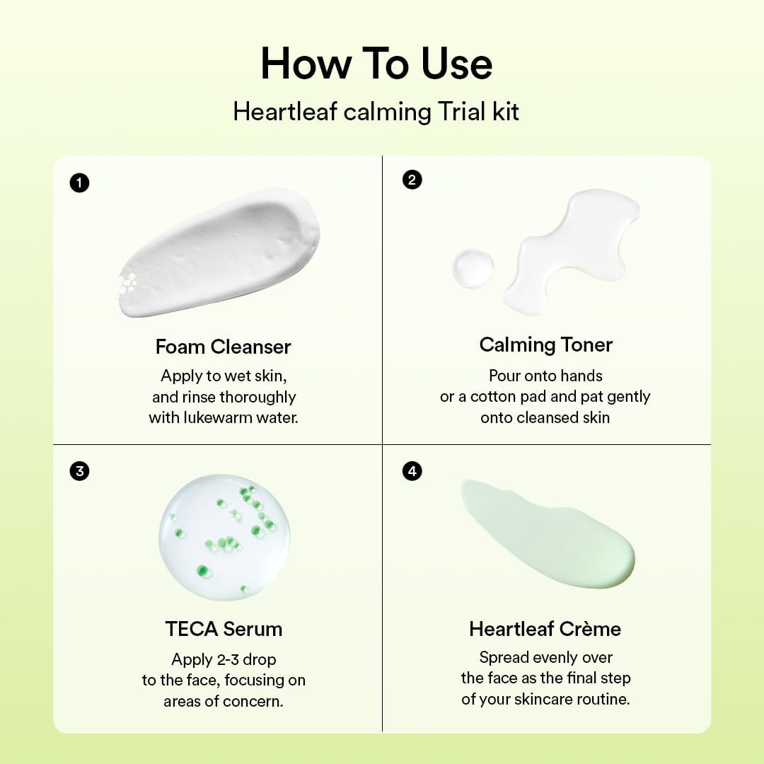 ABIB Heartleaf Calming Trial Kit (Foam 30ml+Toner 30ml+Serum 15ml+Crema 20ml)