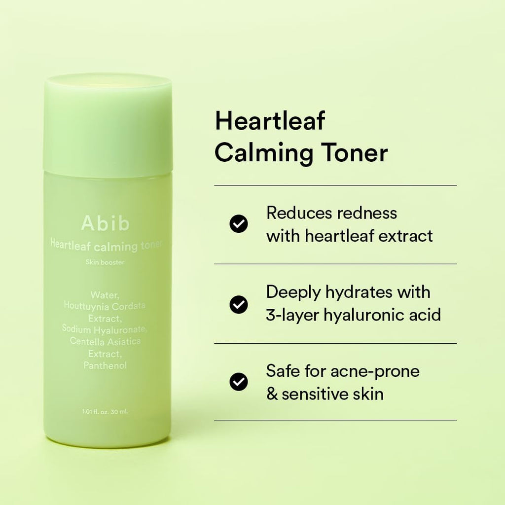 ABIB Heartleaf Calming Trial Kit (Foam 30ml+Toner 30ml+Serum 15ml+Crema 20ml)