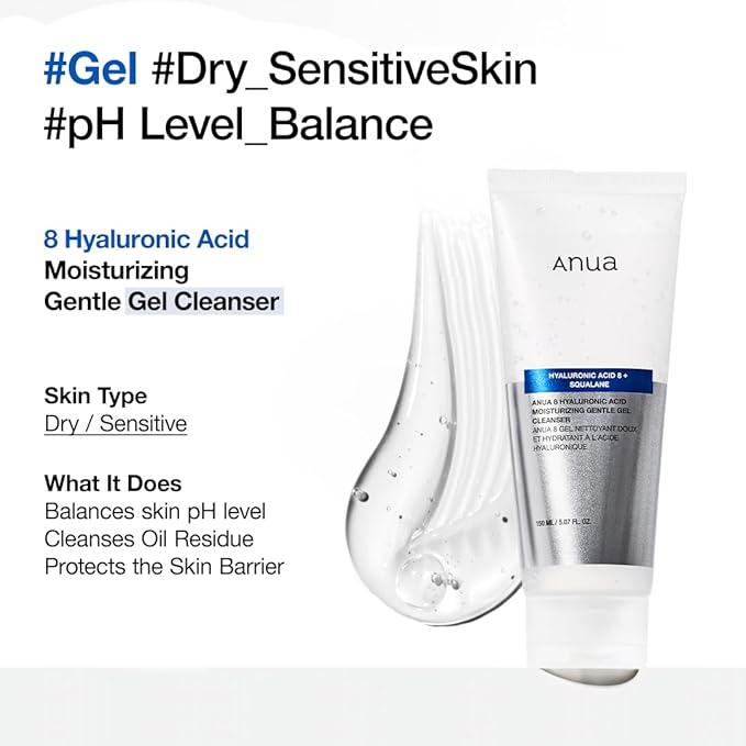 ANUA 8 Hyaluronic Acid Moisturizing Gentle Gel Cleanser 150ml