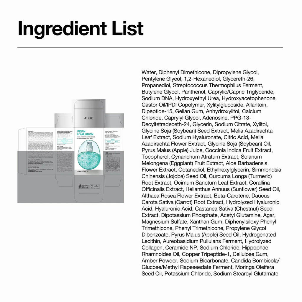 ANUA PDRN Hyaluronic Acid Hydrating Capsule Mist 30ml