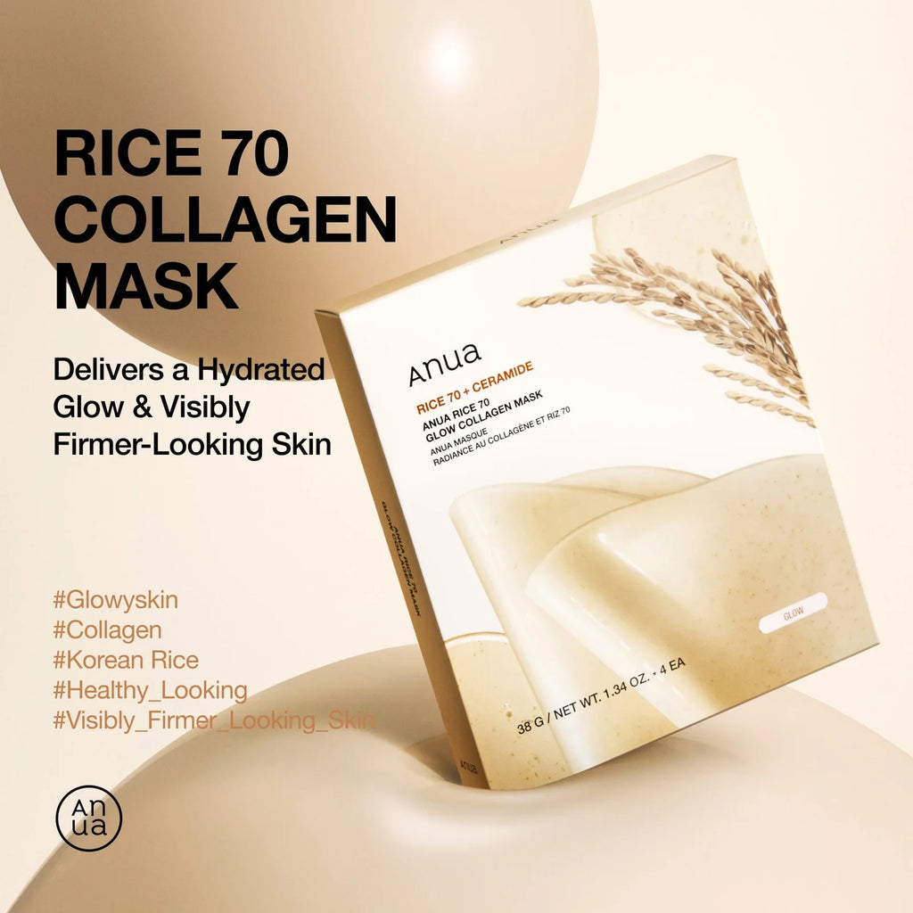 ANUA Rice 70 Glow Collagen Mask 38g