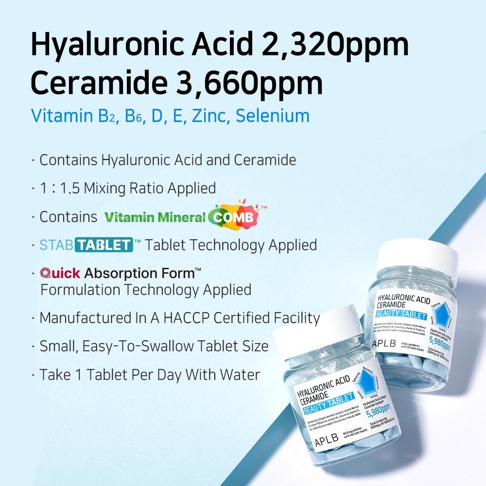 APLB Hyaluronic Acid Ceramide Beauty Tablet (30 Tabletas)