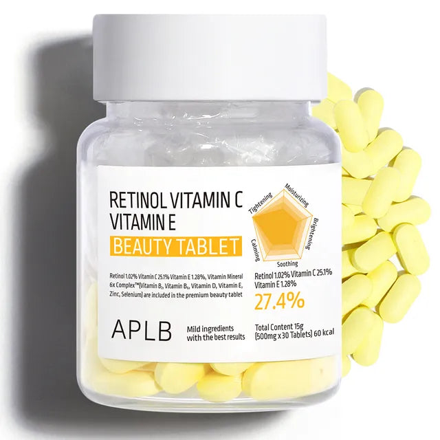 APLB Retinol Vitamin C Vitamin E Beauty Tablet (30 tabletas)