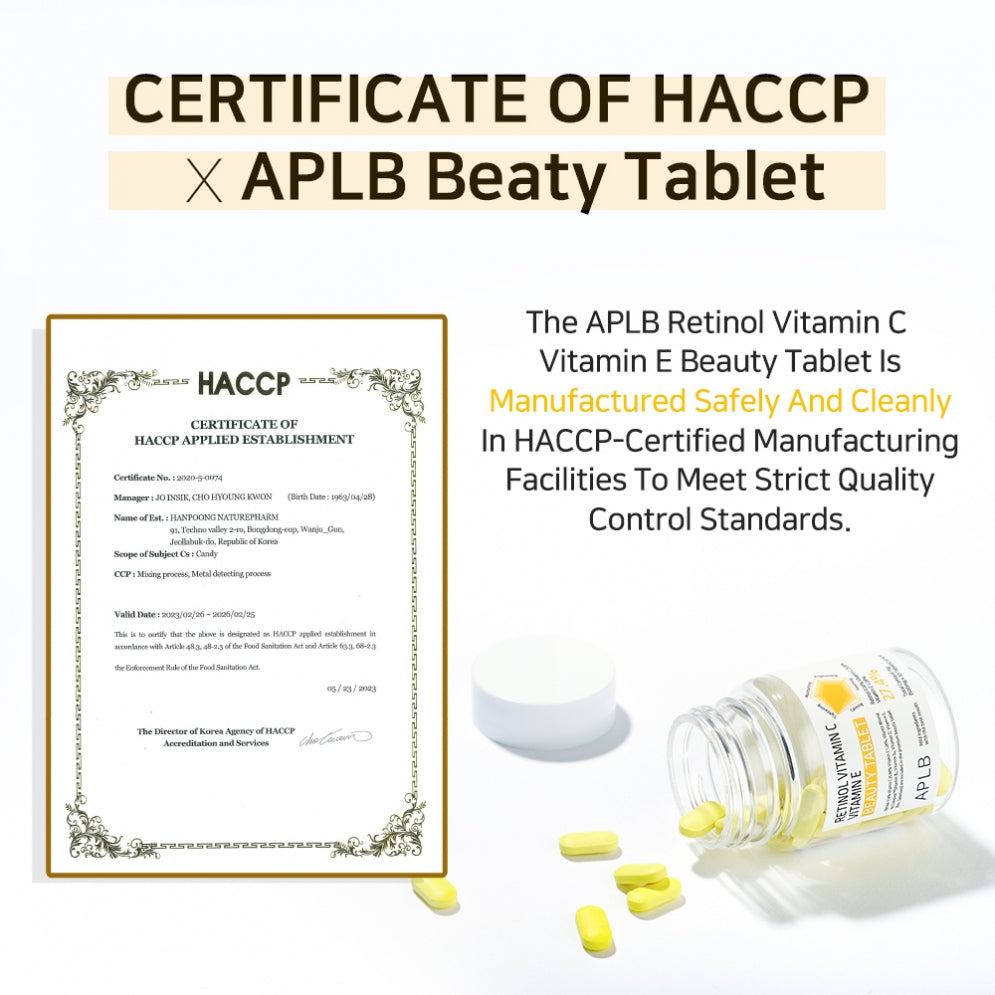 APLB Retinol Vitamin C Vitamin E Beauty Tablet (30 tabletas)