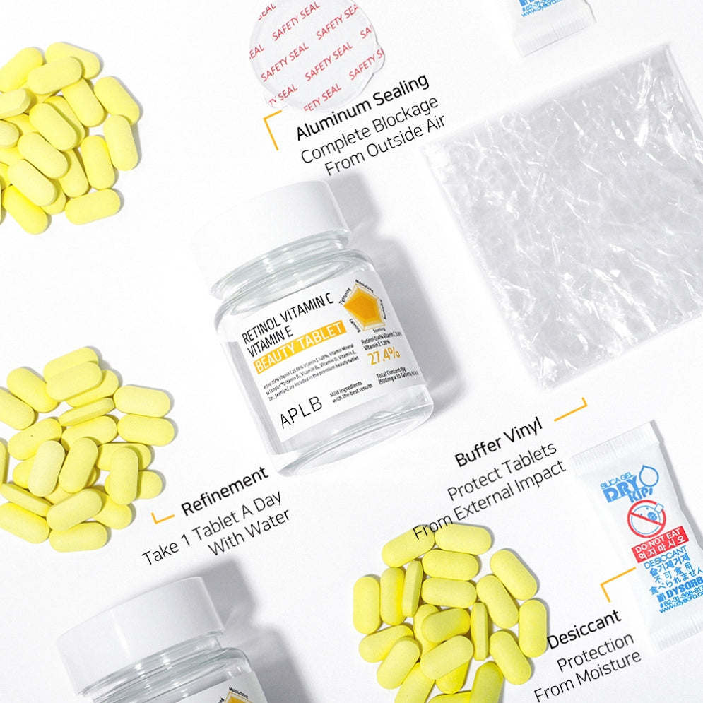 APLB Retinol Vitamin C Vitamin E Beauty Tablet (30 tabletas)