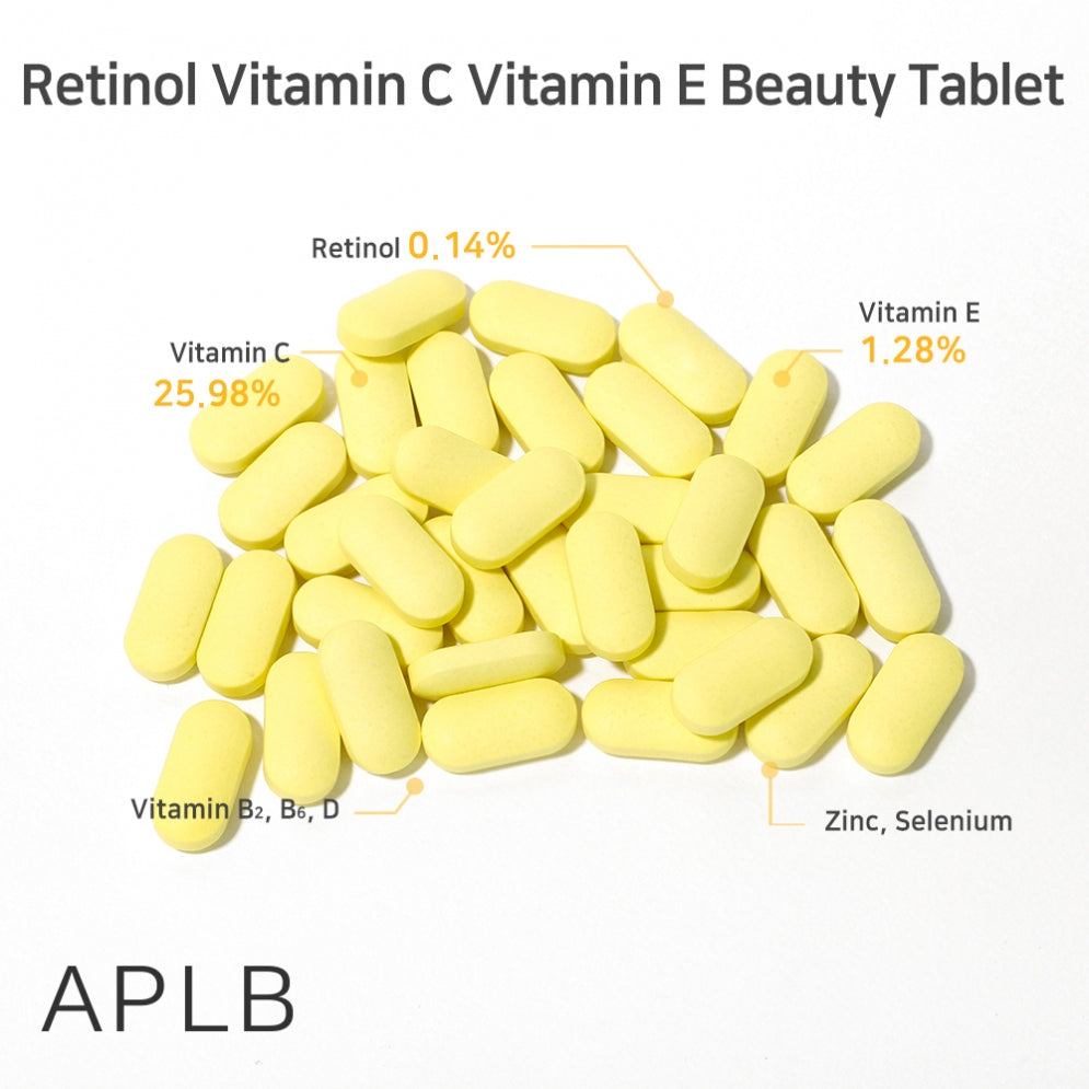 APLB Retinol Vitamin C Vitamin E Beauty Tablet (30 tabletas)