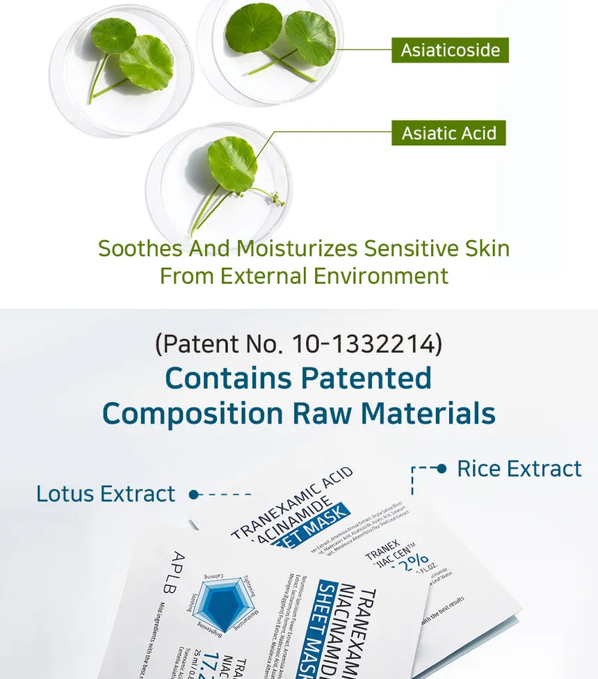 APLB Tranexamic Acid Niacinamide Sheet Mask 10pcs
