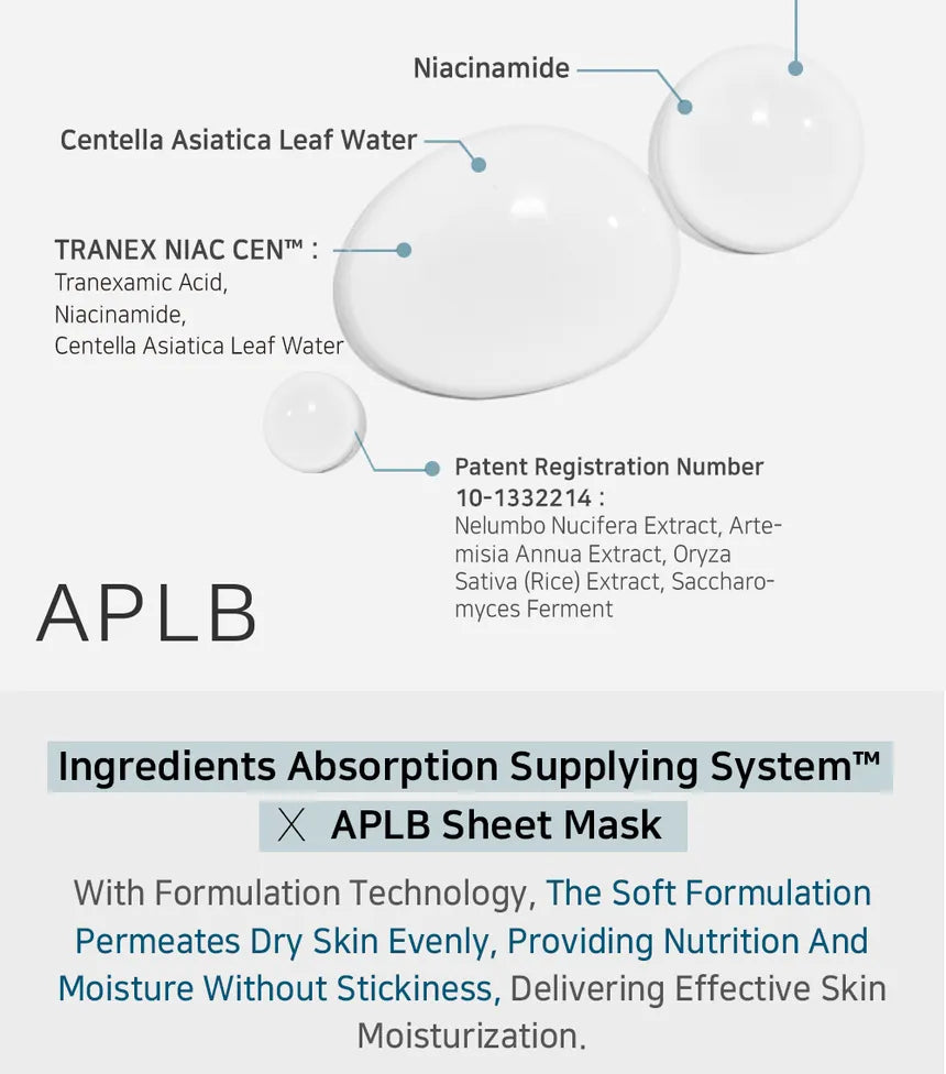 APLB Tranexamic Acid Niacinamide Sheet Mask 10pcs