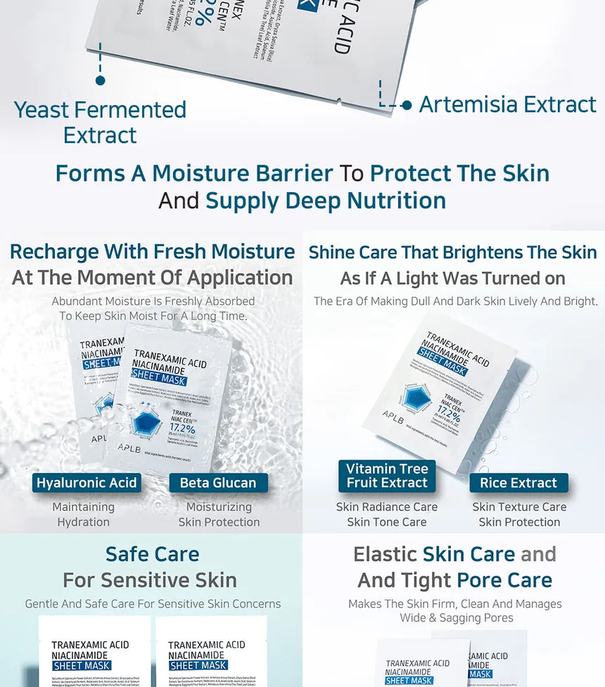 APLB Tranexamic Acid Niacinamide Sheet Mask 10pcs