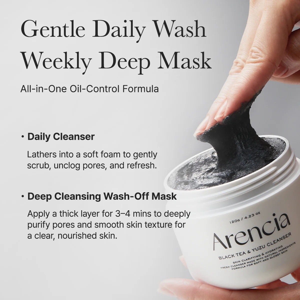 ARENCIA Black Tea Rice Mochi Cleanser 120g