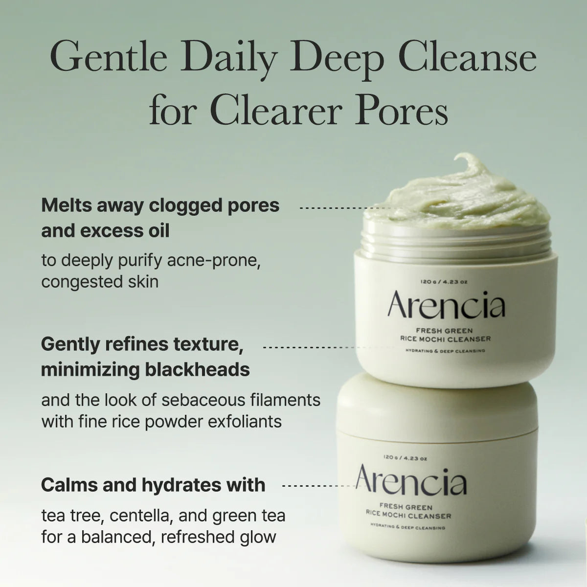 ARENCIA Fresh Green Rice Mochi Cleanser