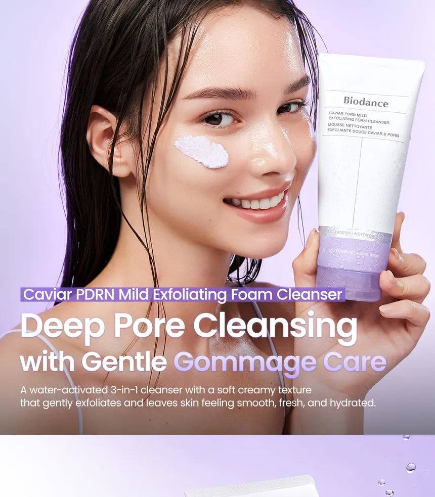BIODANCE Caviar PDRN Mild Exfoliating Foam Cleanser 120g