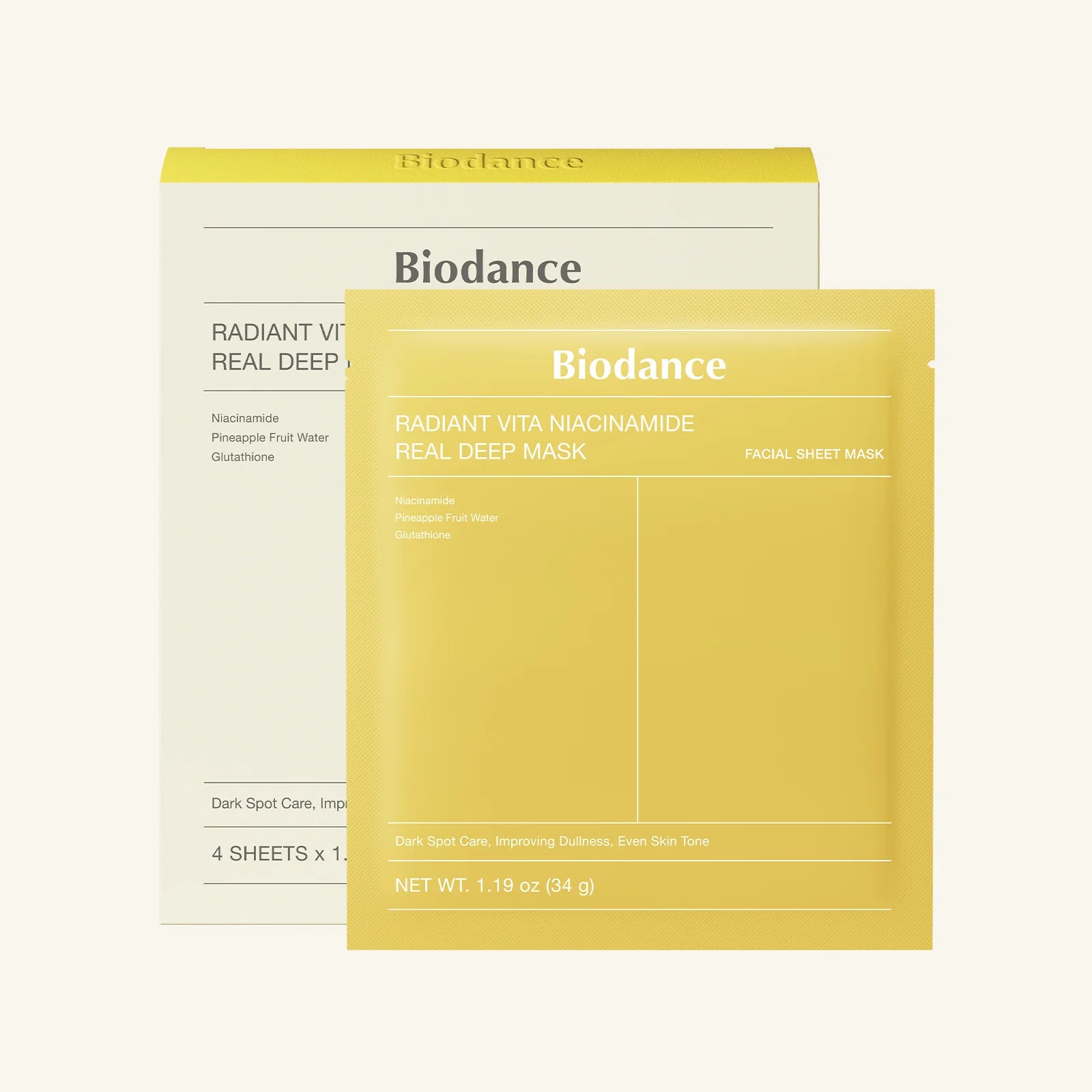 BIODANCE Radiant Vita Niacinamide Real Deep Mask 4pz