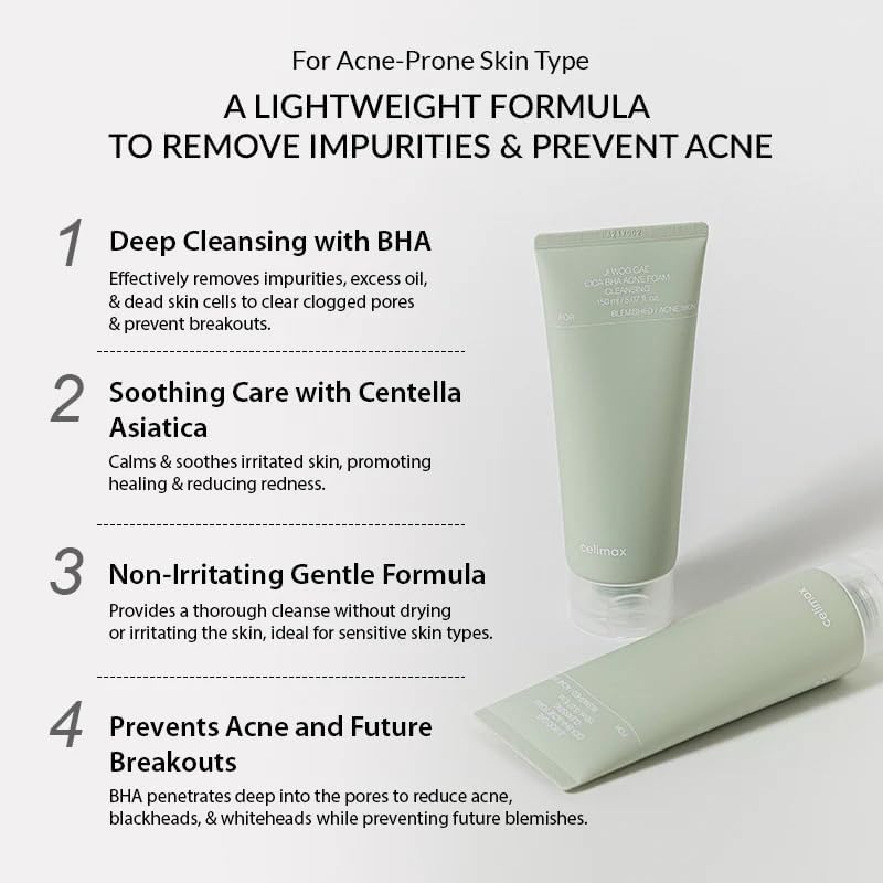 CELIMAX Ji Woo Gae Cica BHA Acne Foam Cleansing 150ml