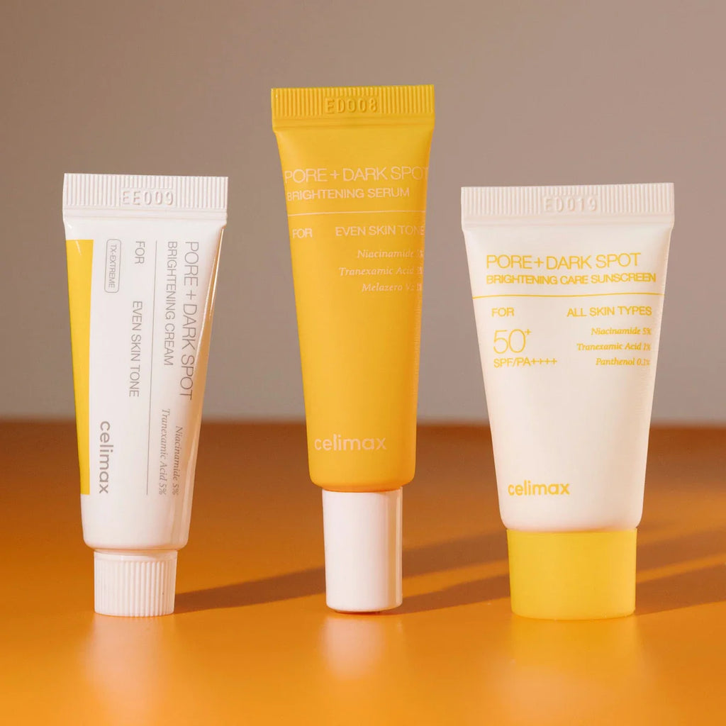 CELIMAX Pore+Dark Spot Brightening Kit (Serum+Crema+Protector)