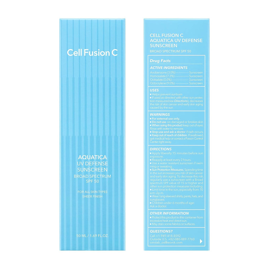 CELL FUSION C Aquatica UV Defense Face Sunscreen SPF50 50ml