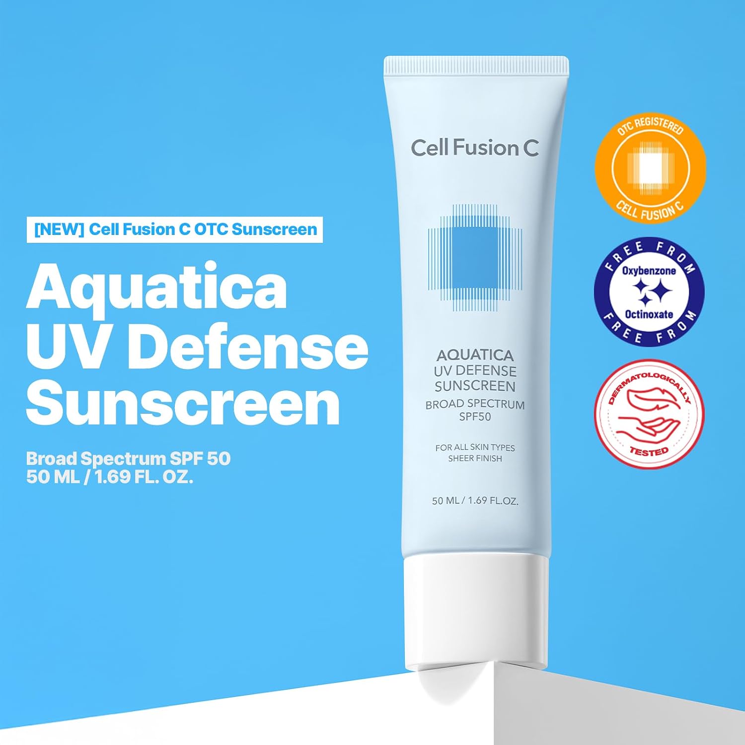 CELL FUSION C Aquatica UV Defense Face Sunscreen SPF50 50ml