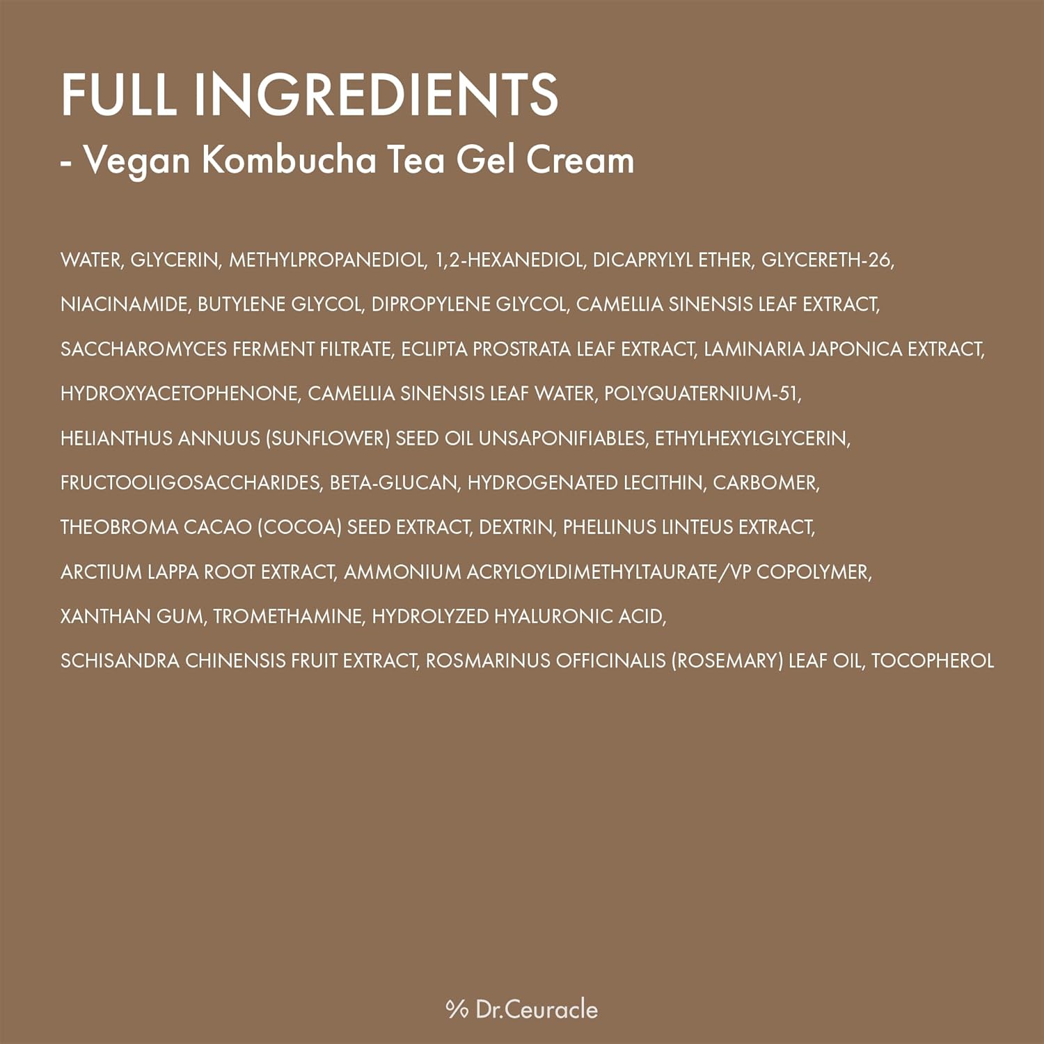 DR.CEURACLE Vegan Kombucha Tea Gel Cream 75g