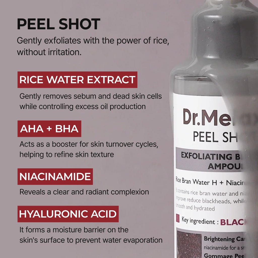 DR.MELAXIN Peel Shot Glow Black Rice Ampoule 80ml
