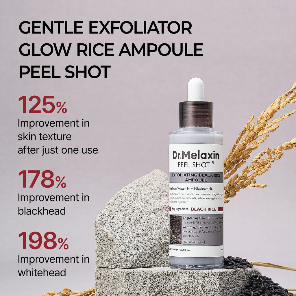DR.MELAXIN Peel Shot Glow Black Rice Ampoule 80ml