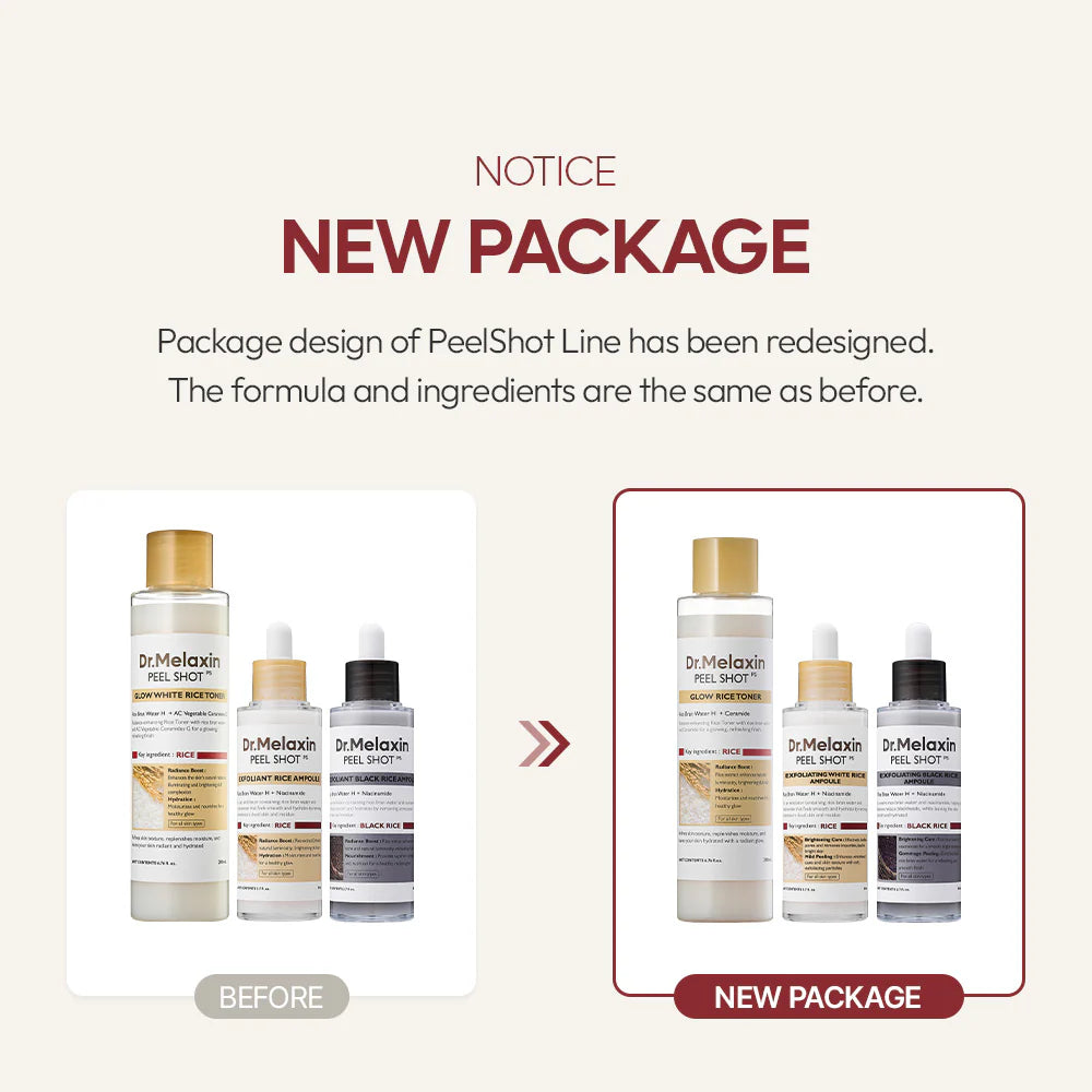DR.MELAXIN Peel Shot Glow Black Rice Ampoule 80ml