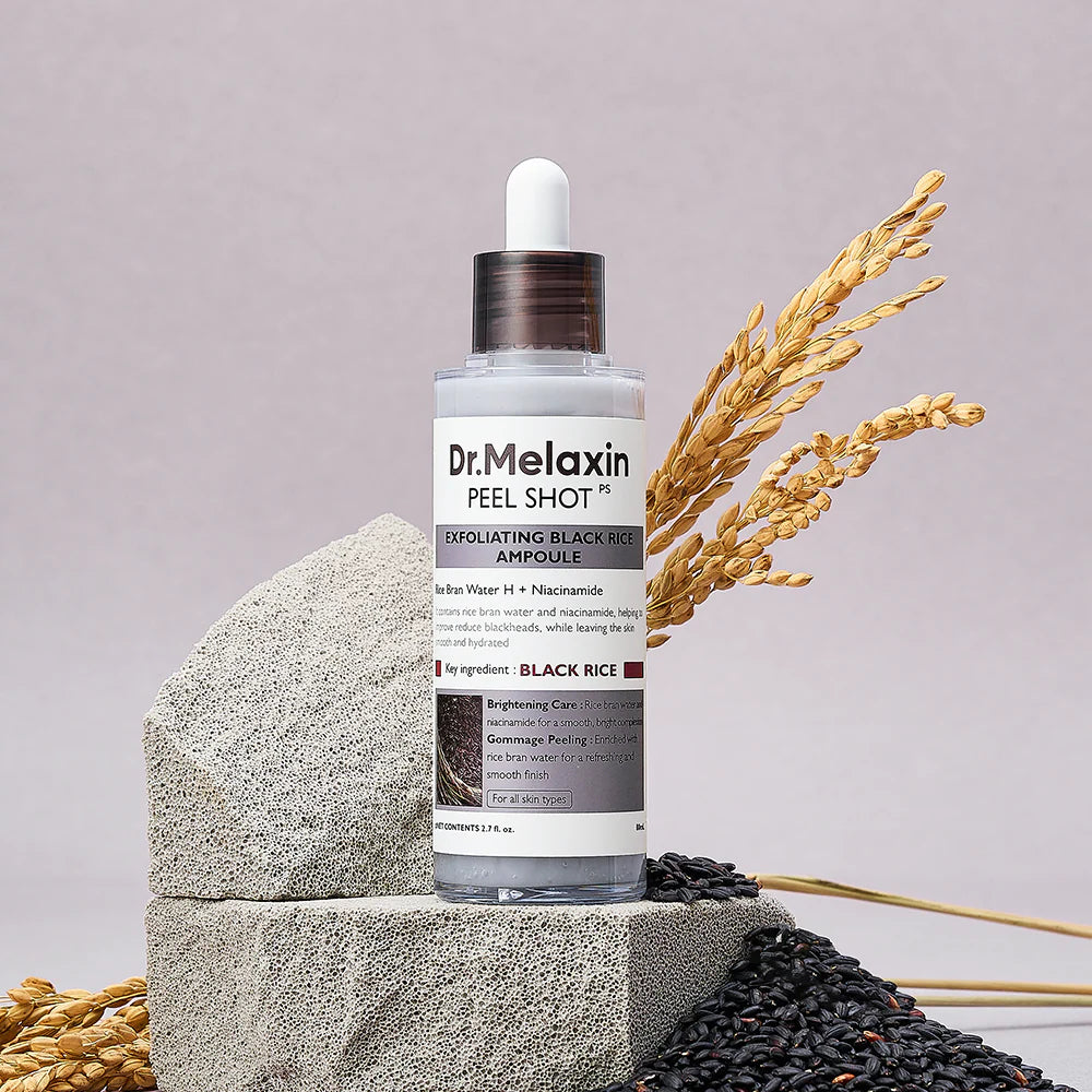 DR.MELAXIN Peel Shot Glow Black Rice Ampoule 80ml