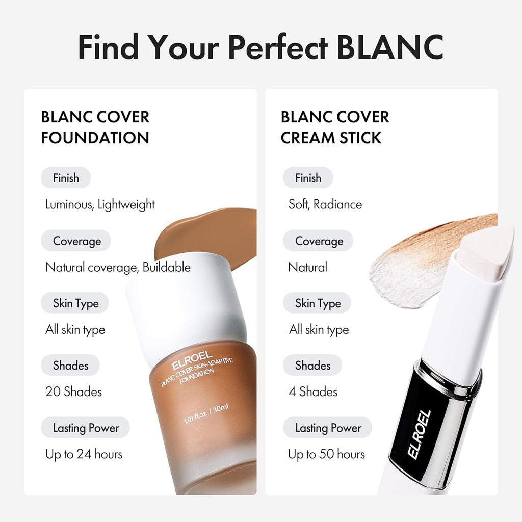 ELROEL Blanc Cover Cream Stick V | Varios Tonos