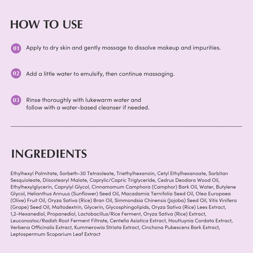EQQUALBERRY Purple Rice Pore Smoothing Cleansing Oil 200ml