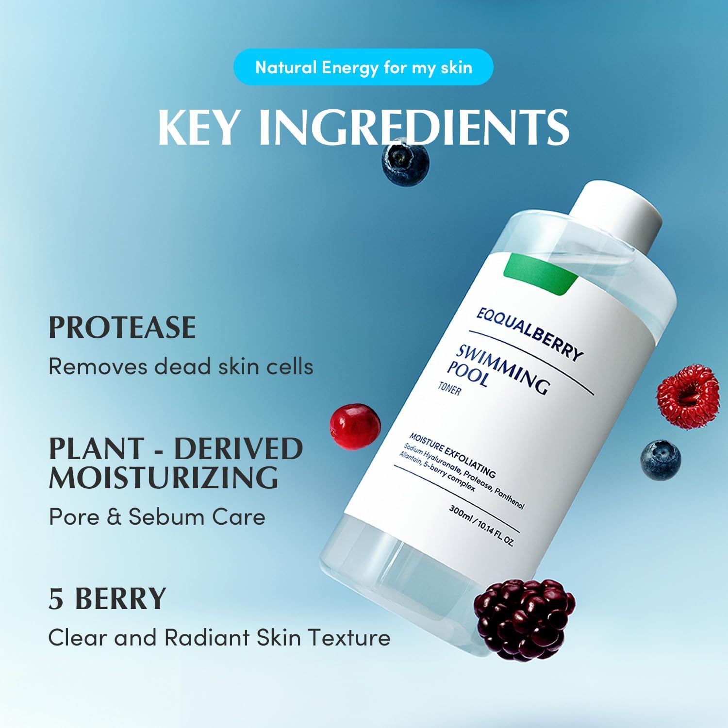 EQQUALBERRY Swimming Pool Daily Facial Toner 300ml