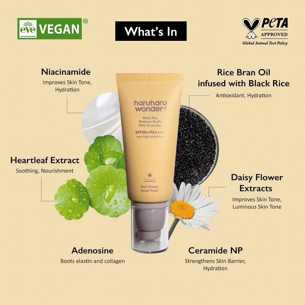 HARUHARU WONDER Black Rice Moisture Airyfit Daily Sunscreen SPF50+ 50m ...