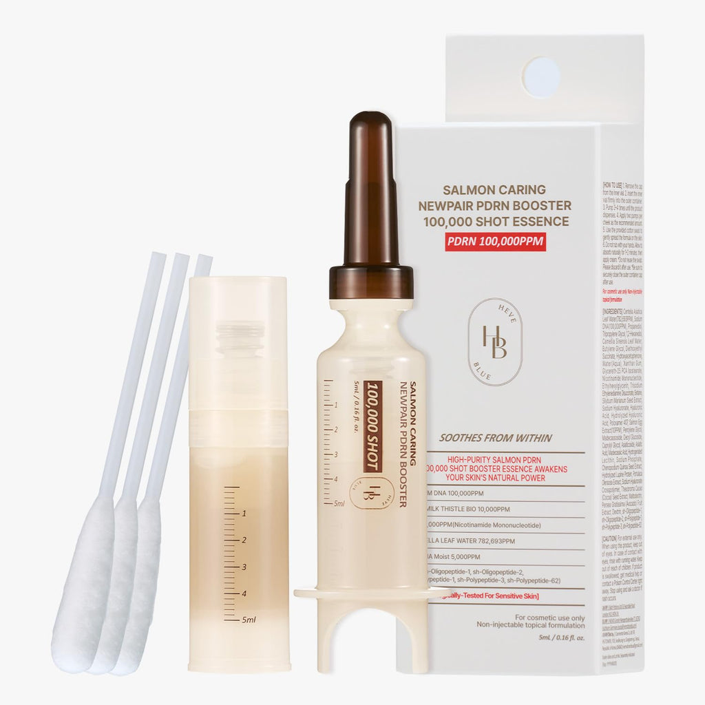 HEVEBLUE Salmon Caring Centella New Pair PDRN Booster 100,000 Shot Essence (1pz)