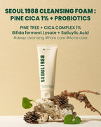 K-SECRET SEOUL 1988 Cleansing Foam : Pine Cica 1% + Probiotics 150ml