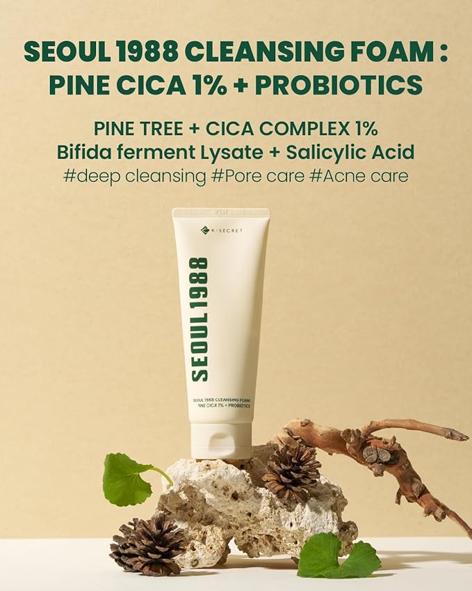 K-SECRET SEOUL 1988 Cleansing Foam : Pine Cica 1% + Probiotics 150ml