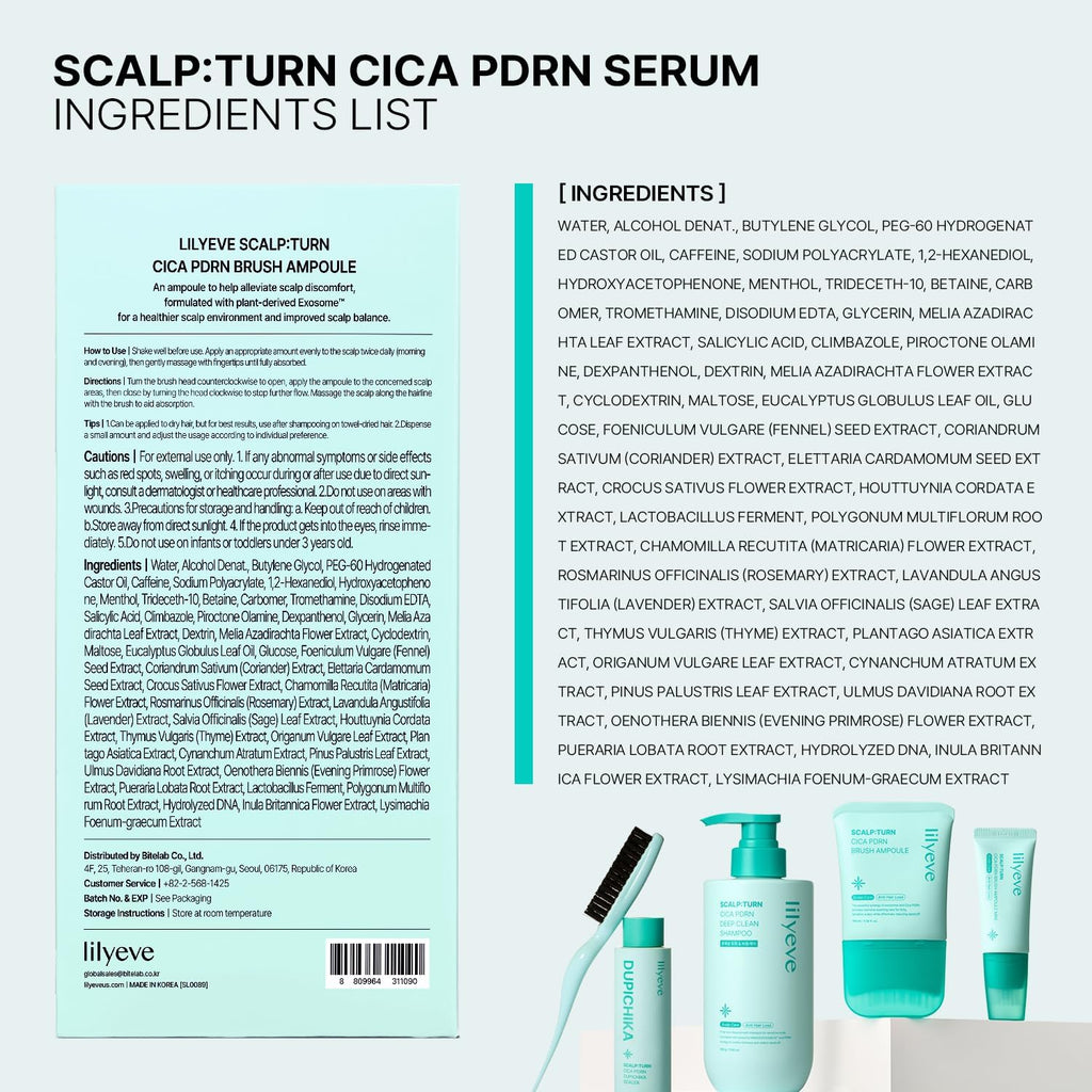 LILYEVE SCALP:TURN CICA PDRN Brush Ampoule 100ml