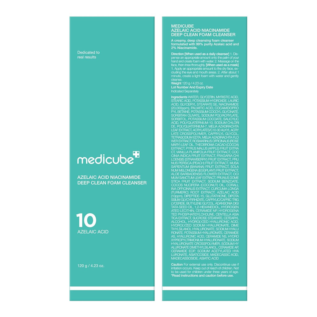 MEDICUBE Azelaic Acid Niacinamide Deep Clean Foam Cleanser 120g