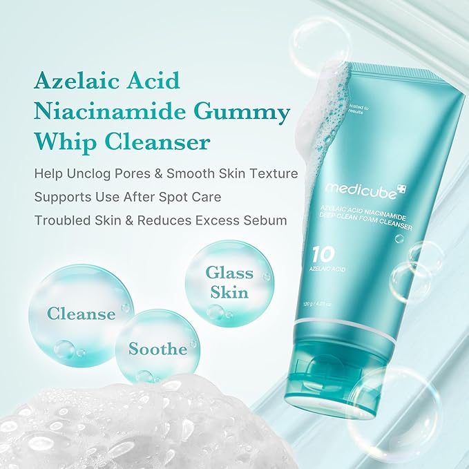 MEDICUBE Azelaic Acid Niacinamide Deep Clean Foam Cleanser 120g