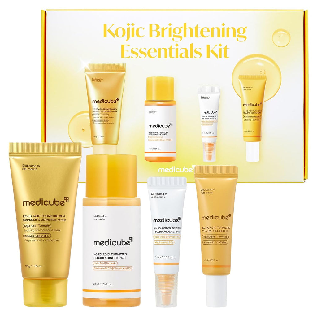 MEDICUBE Kojic Brightening Essentials Kit | Limpiador+Tonico+Serum+Ojos