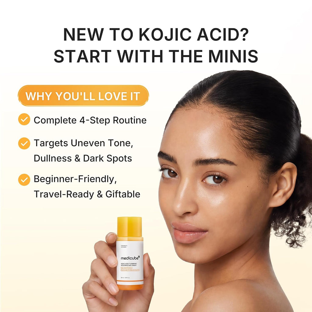 MEDICUBE Kojic Brightening Essentials Kit | Limpiador+Tonico+Serum+Ojos