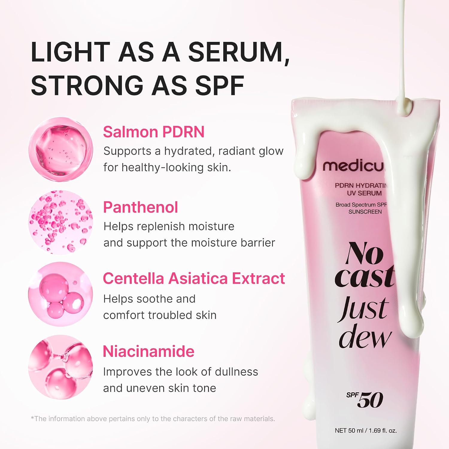 MEDICUBE No Cast Just Dew PDRN Hydrating UV Sun Serum 50ml SPF50