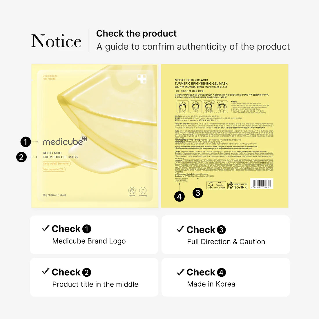 MEDICUBE Kojic Acid Turmeric Gold Jelly Gel Mask