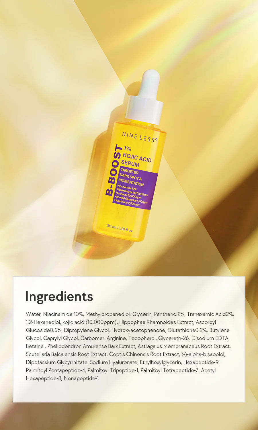 NINELESS B-Boost 1% Kojic Acid Serum 30ml