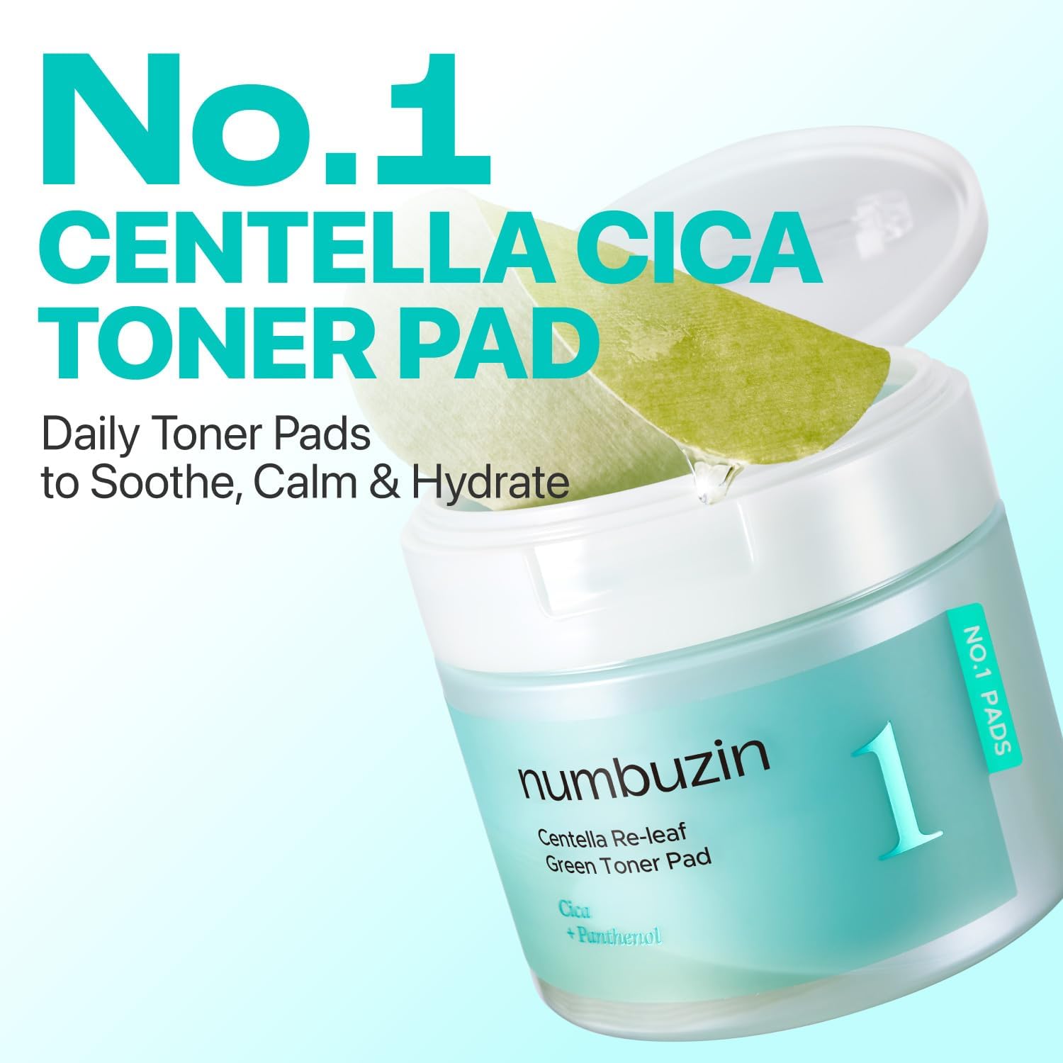NUMBUZIN No.1 Centella Re-leaf Green Toner Pad 190ml (70 pads)