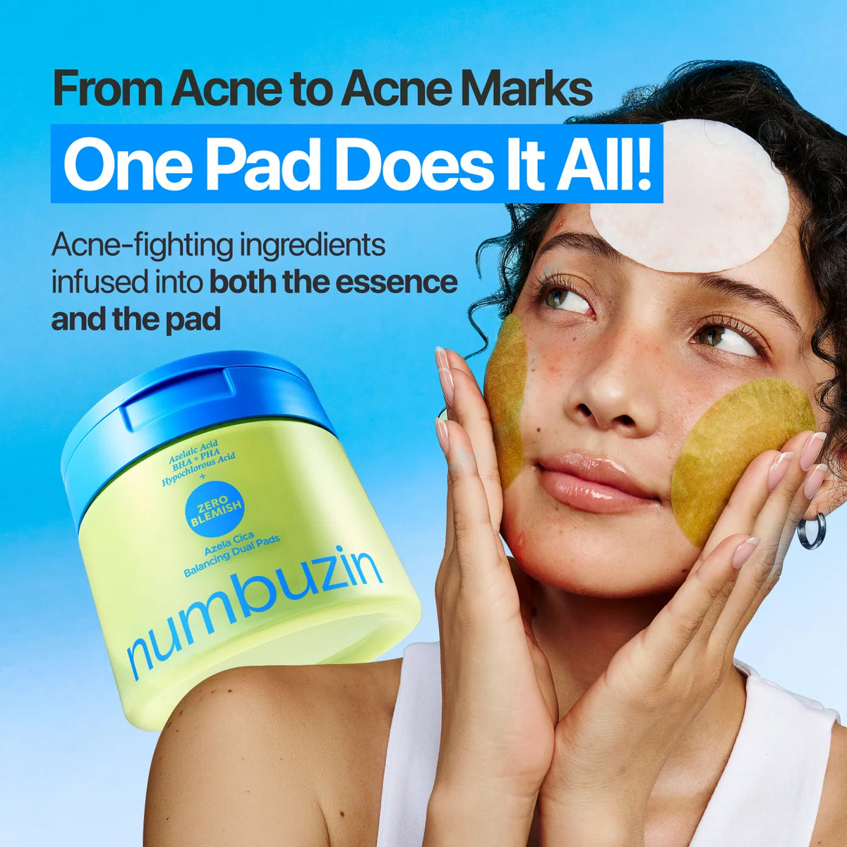 NUMBUZIN Zero Blemish Azela Cica Balancing Dual Pads 210ml