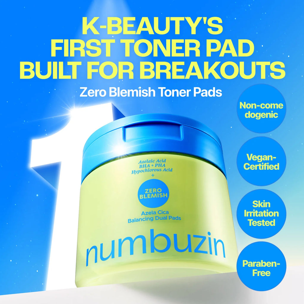 NUMBUZIN Zero Blemish Azela Cica Balancing Dual Pads 210ml