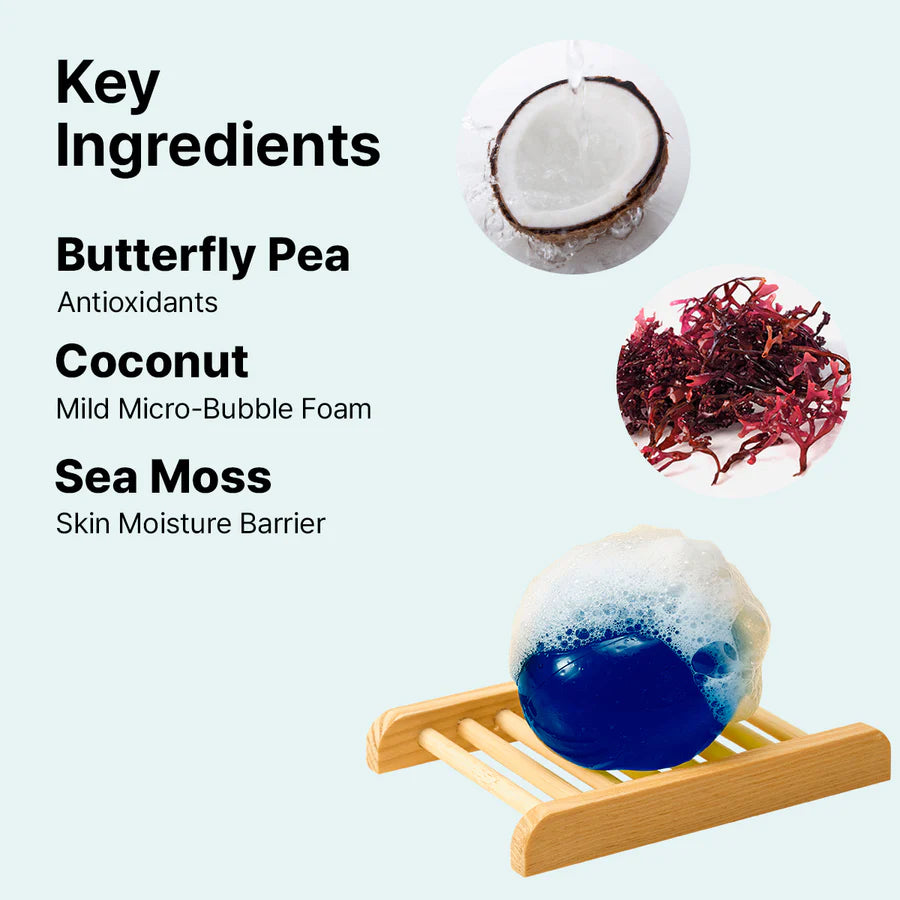 ONGREDIENTS Butterfly Pea Cleansing Ball