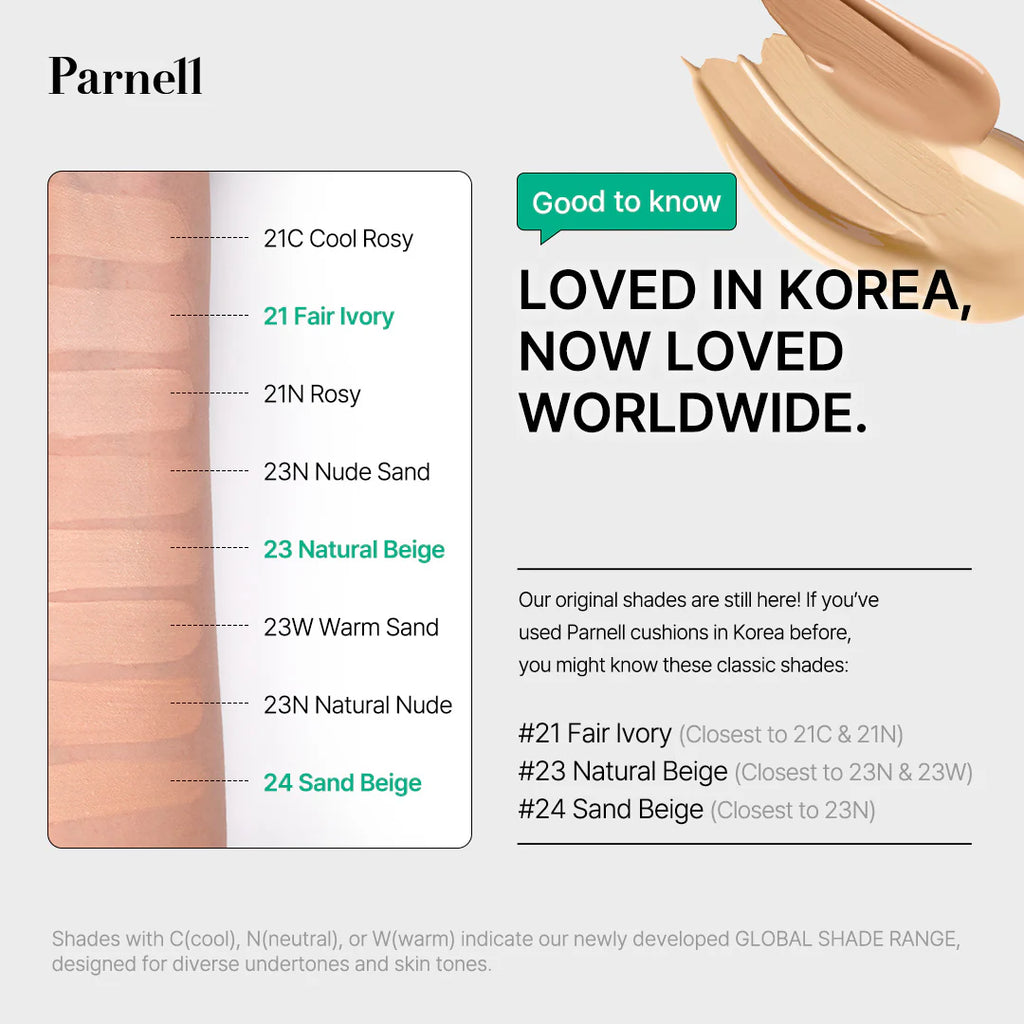 PARNELL Cicamanu Serum Cushion SPF 45 PA++ | Varios Colores