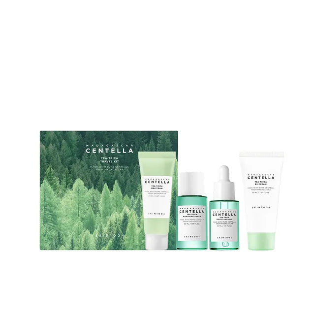 SKIN1004 Centella Tea-Trica Travel Kit | Limpiador+Tónico+Serum+Crema